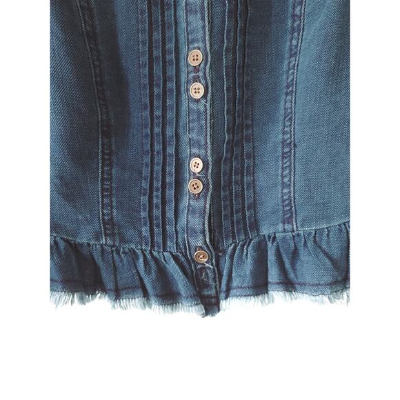 NEW Anthropologie Pilcro Slim Denim Button Down Top - Size 4 - Picture 6 of 10